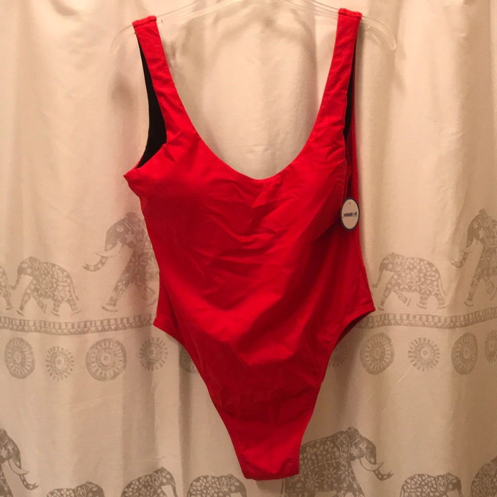 High thigh red one piece swimsuit l. Never worn.